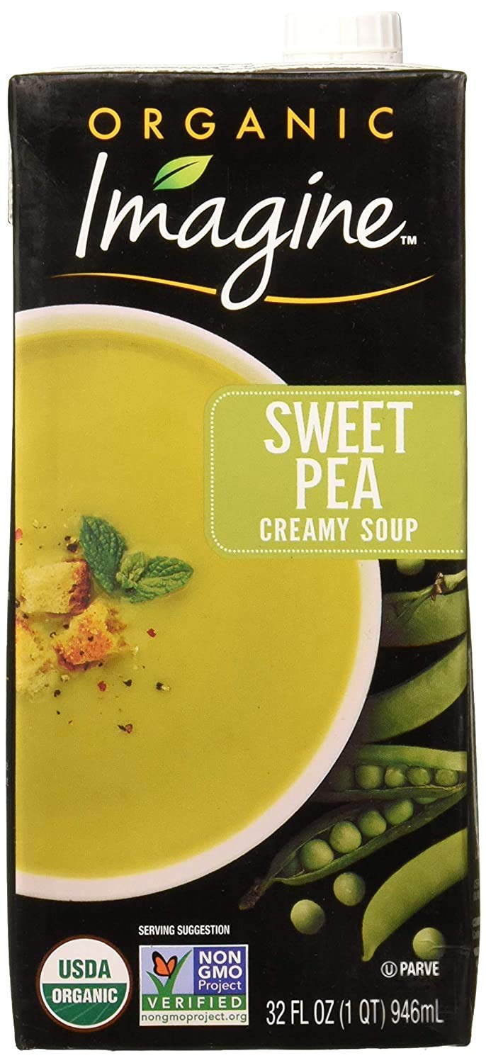 Imagineig Organic Soup Variety Pack: Super Greens, Sweet Pea, Creamy Garden Tomato, Creamy Butternut Squash, 32 ounce (Pack of 4)