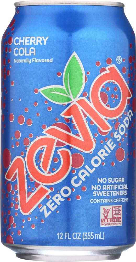 Zevia Soda, Cherry Cola, Zero Cal 12 oz. 6-Count (Pack of 4)