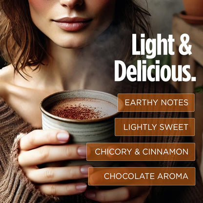 VitaCup Mushroom Coffee Alternative Instant Drink Mix | Mushroom Based Coffee Substitute for Natural Energy & Focus | Lion’s Mane, Yerba Mate, & Chaga | Cacao, Cinnamon, & B Vitamins | 30 Servings