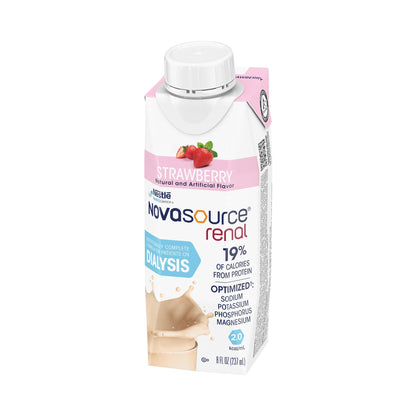 Nestle Novasource Renal Nutritionally Complete Formula Strawberry 8 oz Carton 24 Ct