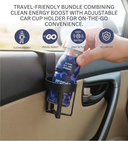 Energy Shot Blackberry 2.5 floz Bundle with Assorted Cup Holder — Convenient On-the-Go Drink for Quick Energy Support and Easy Travel Use — Gift Set (2 Items)