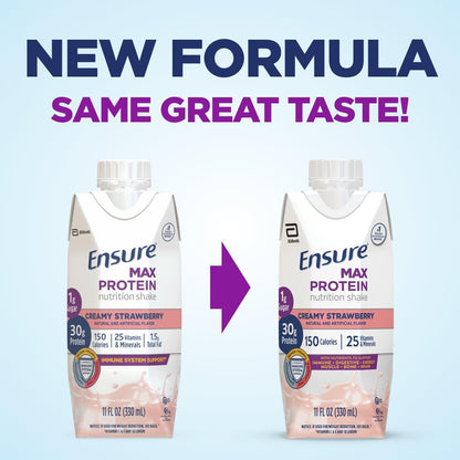 Ensure Max Protein Nutrition Shake with 30g of Protein, 1g of Sugar, High Protein Shake & Max Protein Nutrition Shake Liquid, with 30g of Protein, 1g of Sugar, Creamy Peach