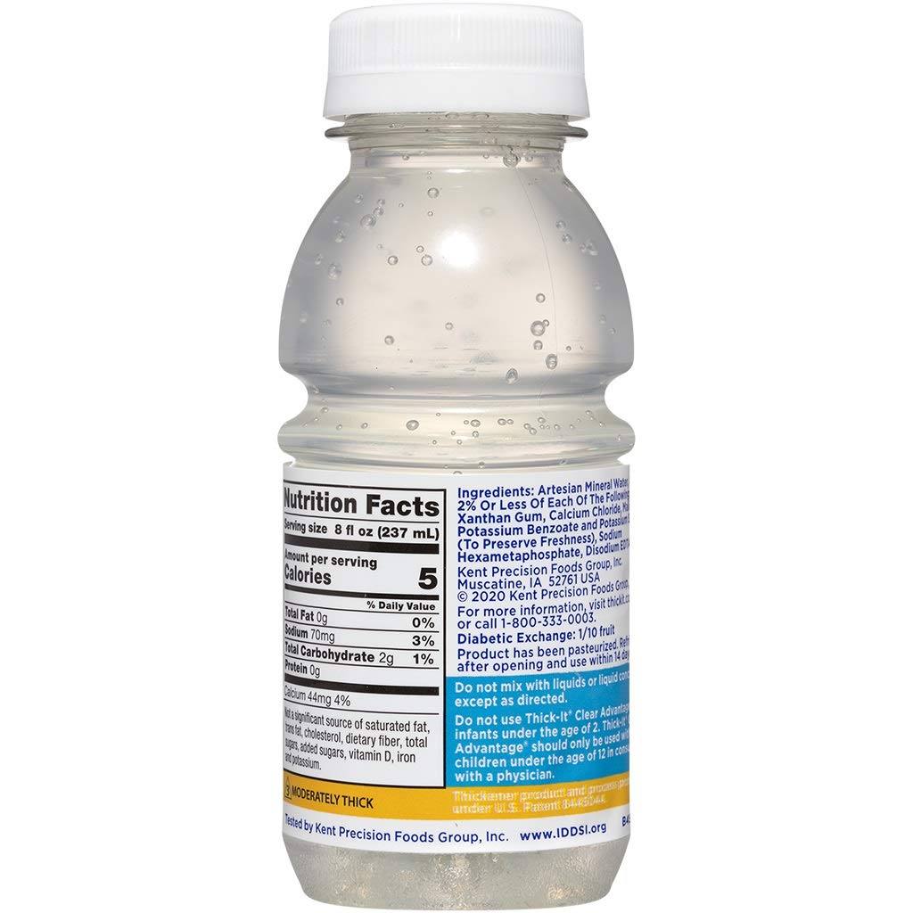 Thick-It Clear Advantage Thickened Water - Moderately Thick/Honey, 8 oz Bottle (Pack of 1)