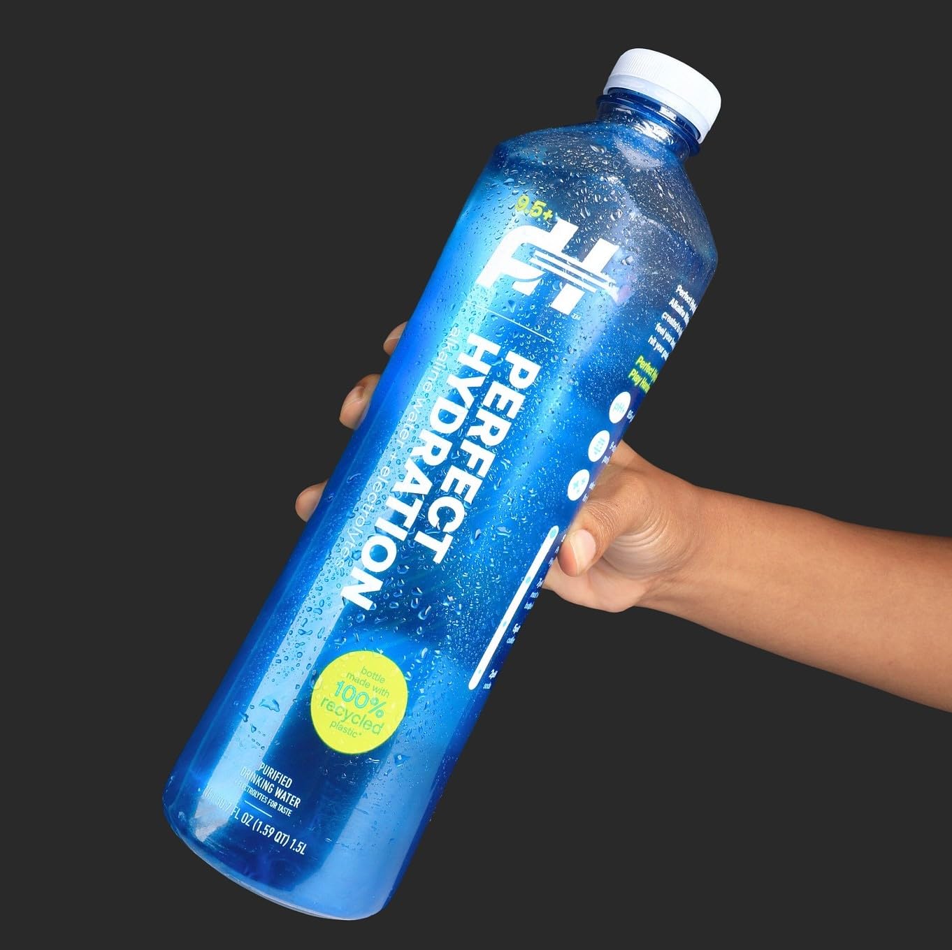 Perfect Hydration 9.5+ pH Alkaline Drinking Water, Made in the USA, 1.5-Liter Bottle, Case of 12, 3-Pack