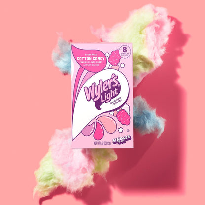 Wyler's Light Singles To Go Powder Packets, Water Drink Mix, Watertok Cotton Candy, 96 Servings, 8 Count x Pack of 12