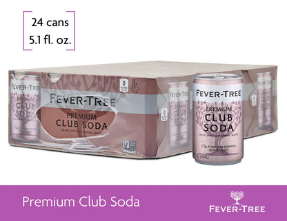 Fever-Tree Premium Club Soda Cans, 24pk/5.07 Fl Oz, No Artificial Sweeteners, Flavorings or Preservatives (Pack of 3)