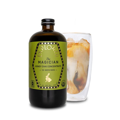Explorer Organic Chai Tea Concentrate, Magician Spiced Honey, Drink Iced or Hot, 32 fl oz, Makes 8 Cups