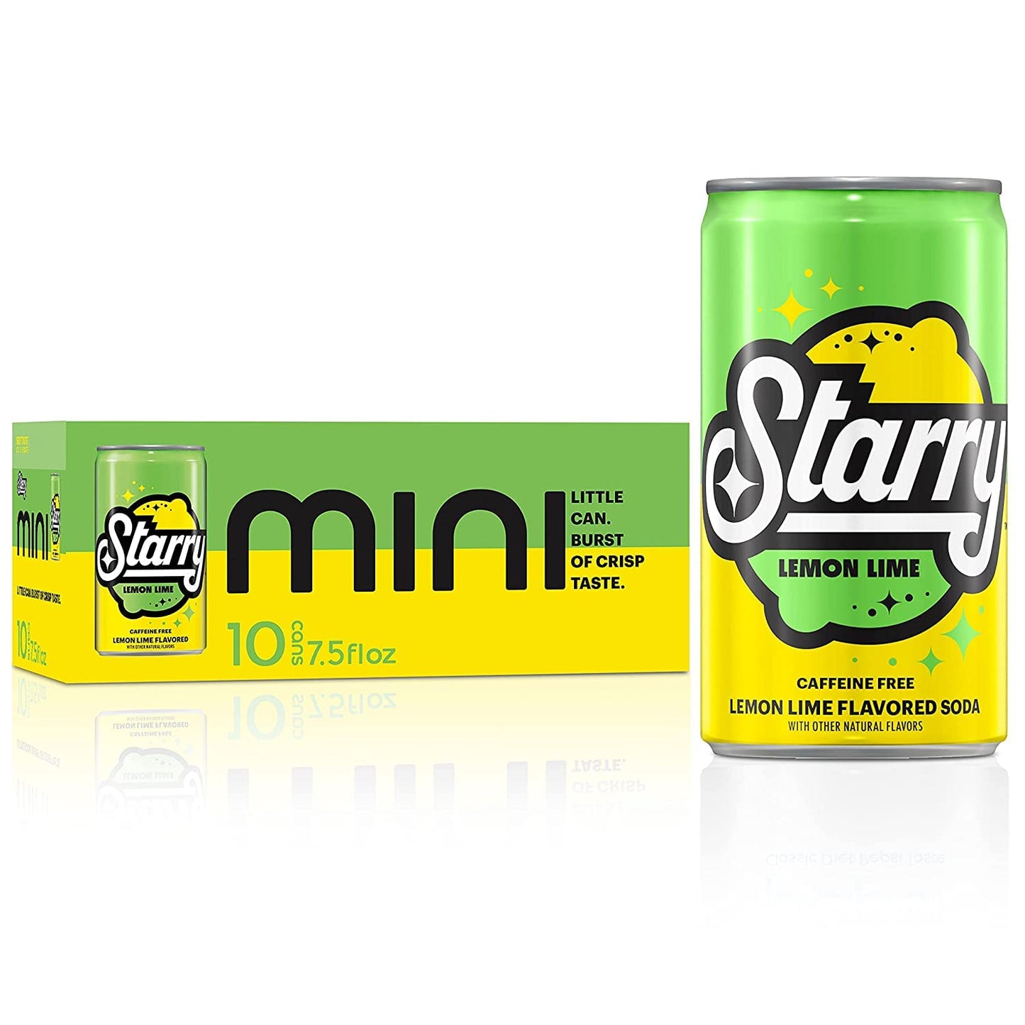 Starry Lemon Lime Soda, 7.5oz Mini Cans (10 Pack)