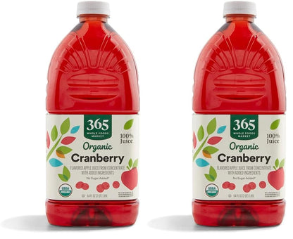 365 by Whole Foods Market, Organic Cranberry Juice Blend, 64 Fl Oz (Pack of 2)