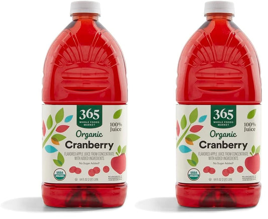 365 by Whole Foods Market, Organic Cranberry Juice Blend, 64 Fl Oz (Pack of 2)