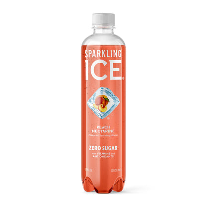 Sparkling Ice, Peach Nectarine Sparkling Water, Zero Sugar Flavored Water, with Antioxidants and Vitamins, 17 fl oz Bottle