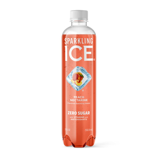 Sparkling Ice, Peach Nectarine Sparkling Water, Zero Sugar Flavored Water, with Antioxidants and Vitamins, 17 fl oz Bottle