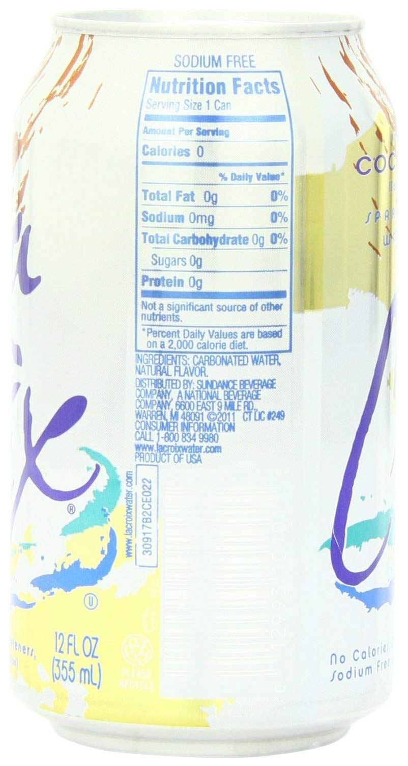 LaCroix Sparkling Water, Coconut, 12 Fl Oz (pack of 8)