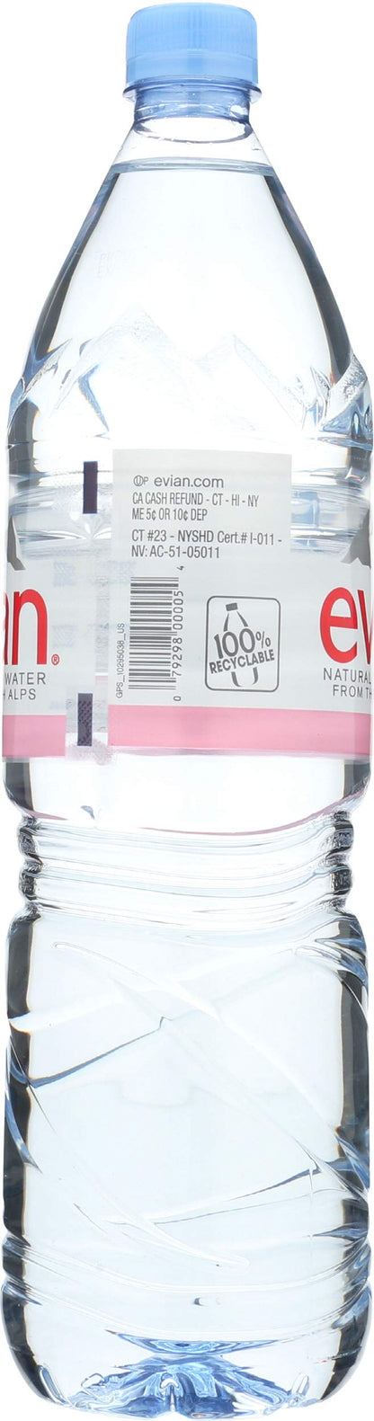 EVIAN Natural Spring Water, 50.7 FZ