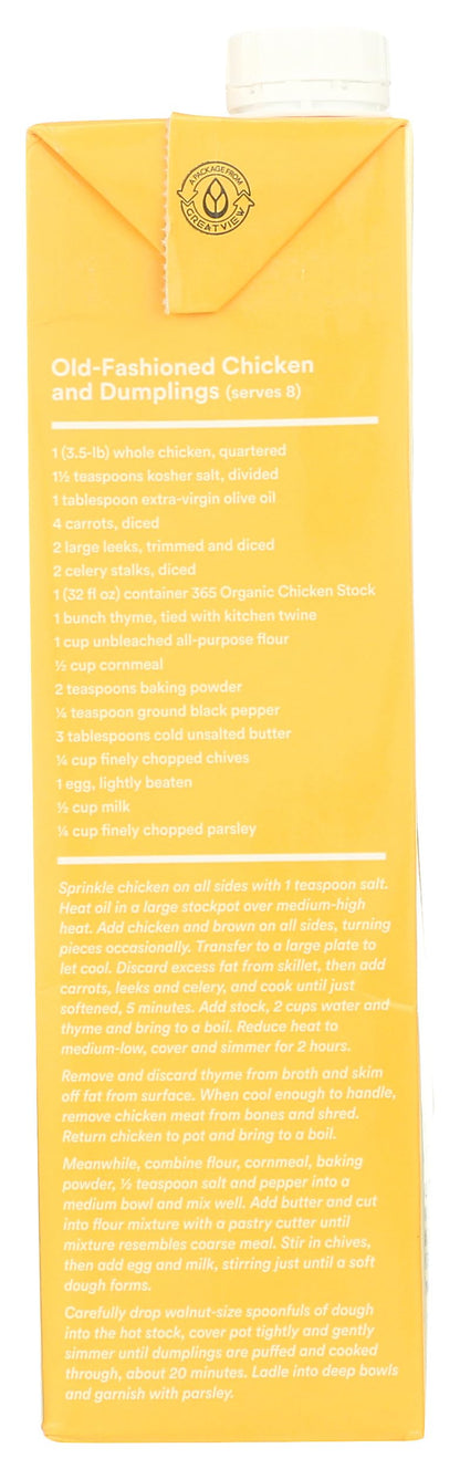 365 by Whole Foods Market, Organic Chicken Stock, 32 Fl Oz