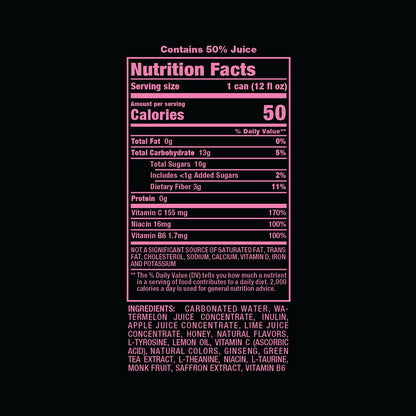 Illicit Elixirs - Sparkling Juice Mocktails with Real Fruit Juices and Functional Amino Acid Blend that Supports Dopamine Production - Non-Alcoholic & Caffeine Free (12 Pack, Watermelon Thirst Trap)
