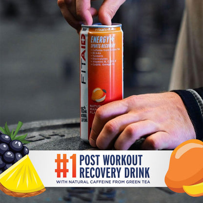 LIFEAID FITAID Energy, 200mg Natural Caffeine, Keto, Variety Pack, Optimum Performance Formula: BCAAs, Quercetin, Electrolytes, Omega-3s, 15 Calories, Paleo, Vegan & Gluten-Free, 12 Fl Oz (Pack of 12)