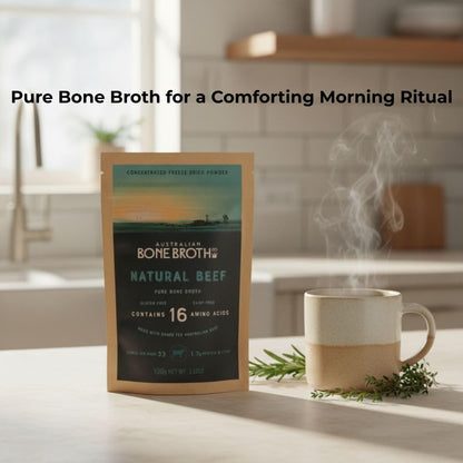 ABBCo 100% Australian Beef Bone Broth Concentrated Freeze-Dried Powder - Bone Broth Protein Powder, Natural Beef Flavor, Gluten and Dairy Free, Zero Carb and Sugar