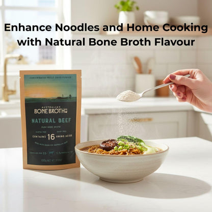 ABBCo 100% Australian Beef Bone Broth Concentrated Freeze-Dried Powder - Bone Broth Protein Powder, Natural Beef Flavor, Gluten and Dairy Free, Zero Carb and Sugar