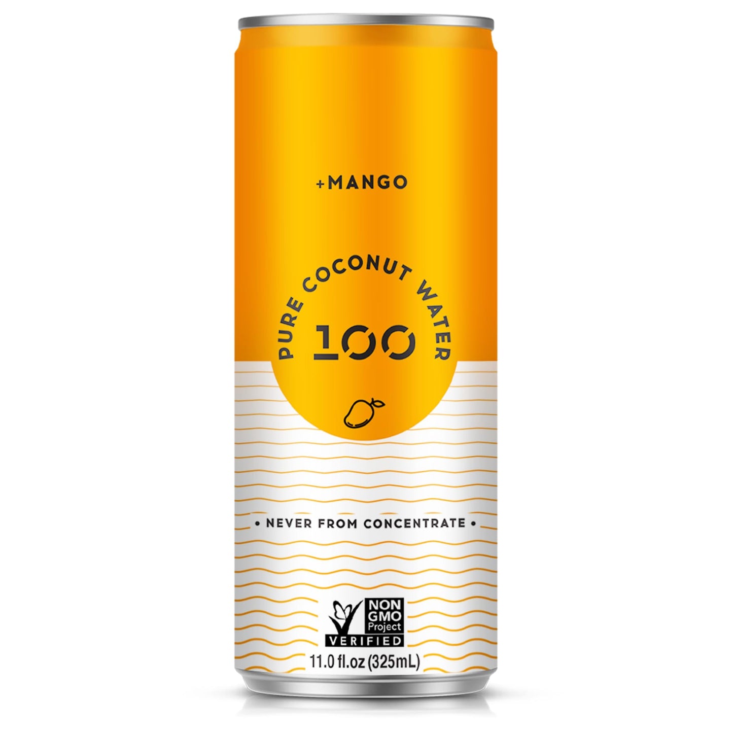 100 Coconuts Mango Flavored Pure Coconut Water, Non GMO, No Preservatives, 11 Fluid Ounces (Pack Of 12)