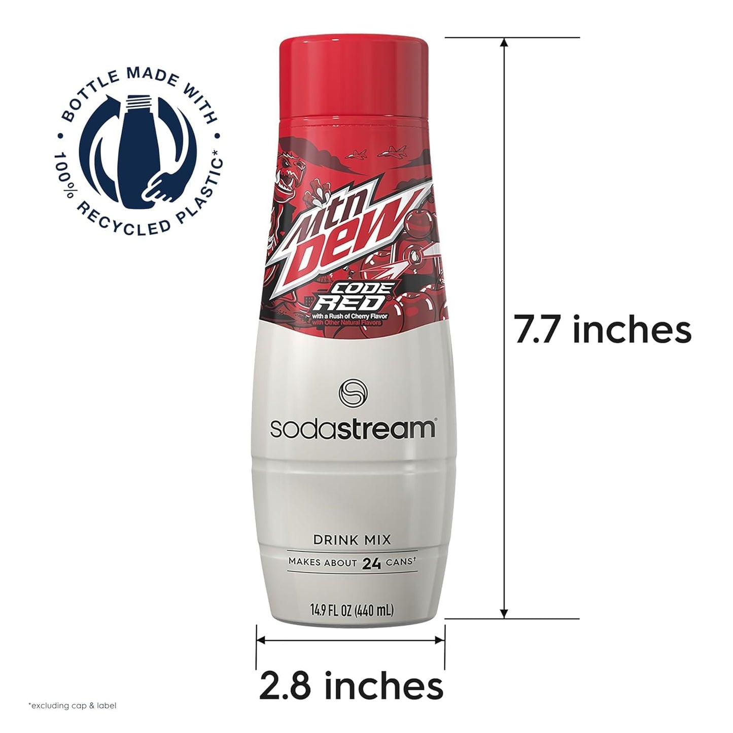 SodaStream MTN Dew Code Red Zero Sugar Drink Mix (440ml),(Pack of 8)