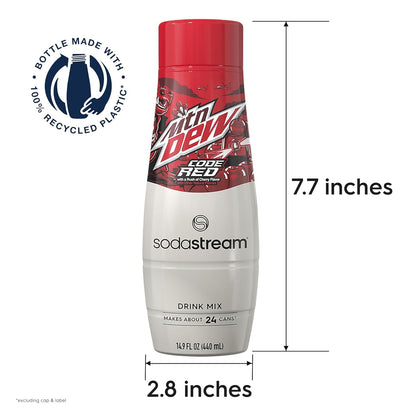 SodaStream MTN Dew Code Red Zero Sugar Drink Mix (440ml),(Pack of 8)