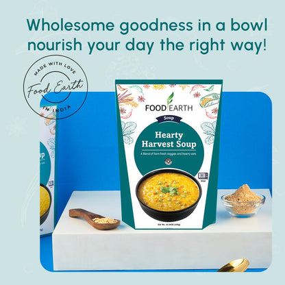 Food Earth Hearty Harvest Soup, Pack of 6 (300 g Each), Vegan & Gluten-Free, Ready-to-Eat Oat & Vegetable Soup, 10.58 oz Each