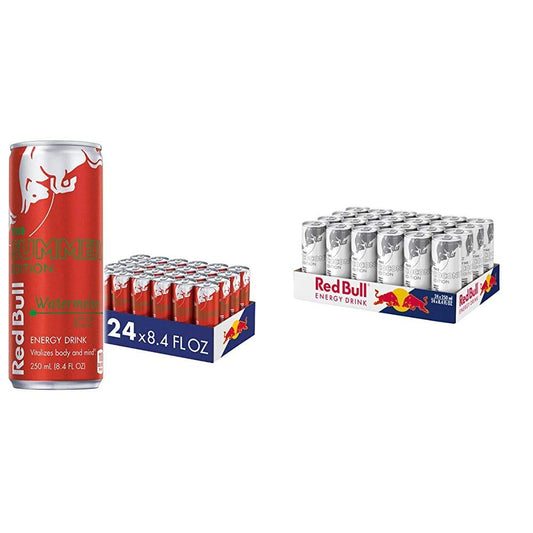 Red Bull Red Edition Watermelon and Coconut Berry Energy Drink Bundle, 8.4 Fl Oz Cans (24 Count)