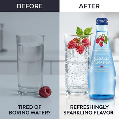 Sparkling Water Country Raspberry – (11 fl oz) Glass Bottle – Single Serve Raspberry Sparkling Water Beverage – Alternative to Seltzer and Soda – Pack of 12