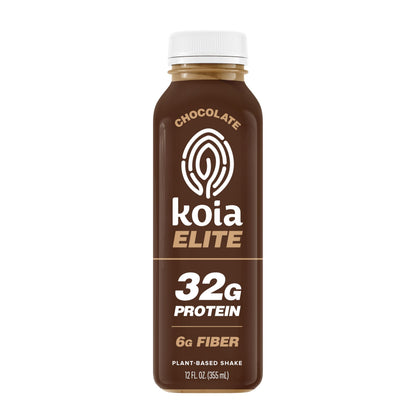 Koia Elite - Chocolate - 32g Protein - Ready To Drink Plant Protein Shake - Low Sugar, Dairy Free, Gluten Free, Soy Free, Non GMO, Kosher, Vegan (12 Fl Oz)