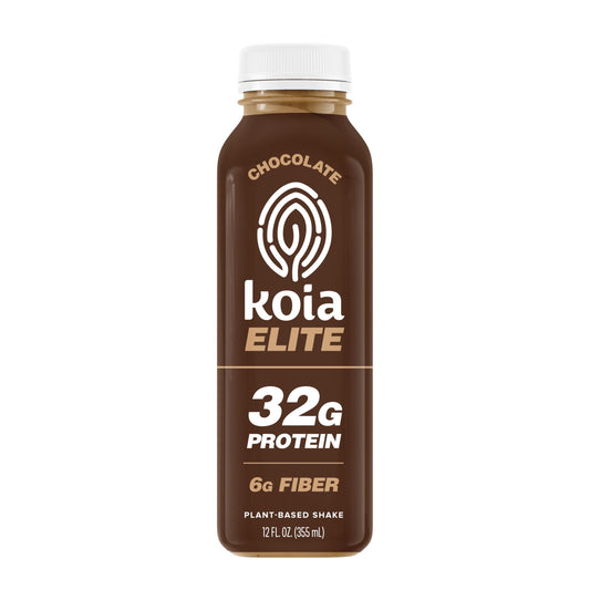Koia Elite - Chocolate - 32g Protein - Ready To Drink Plant Protein Shake - Low Sugar, Dairy Free, Gluten Free, Soy Free, Non GMO, Kosher, Vegan (12 Fl Oz)