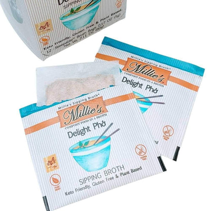 Millie’s Sipping Broth - Vegetable Broth -Natural-Gluten Free-Keto Friendly Delight Pho (6 Pack of 12)