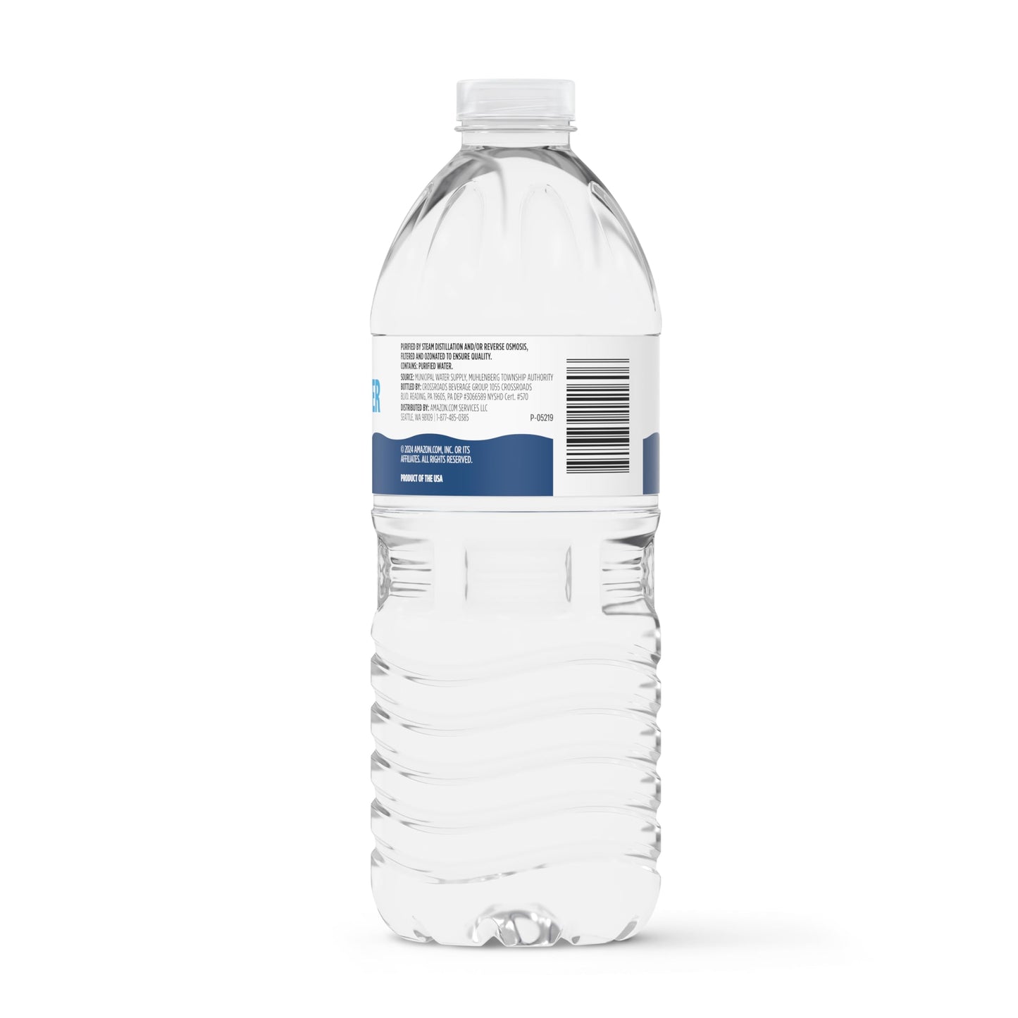 Amazon Grocery, Purified Water, 16.9 Fl Oz, Truckload of 19 Pallets of 84 Cases, 24 Bottles per Case (38,304 Ct)