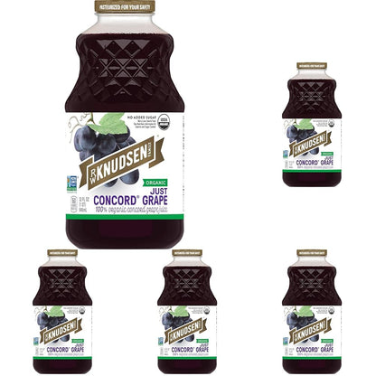 R.W. Knudsen Organic Just Concord Grape Juice, 32 Ounces (Packaging May Vary) (Pack of 5)