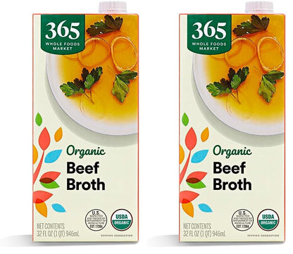 365 by Whole Foods Market, Organic Beef Broth, 32 Fl Oz (Pack of 2)