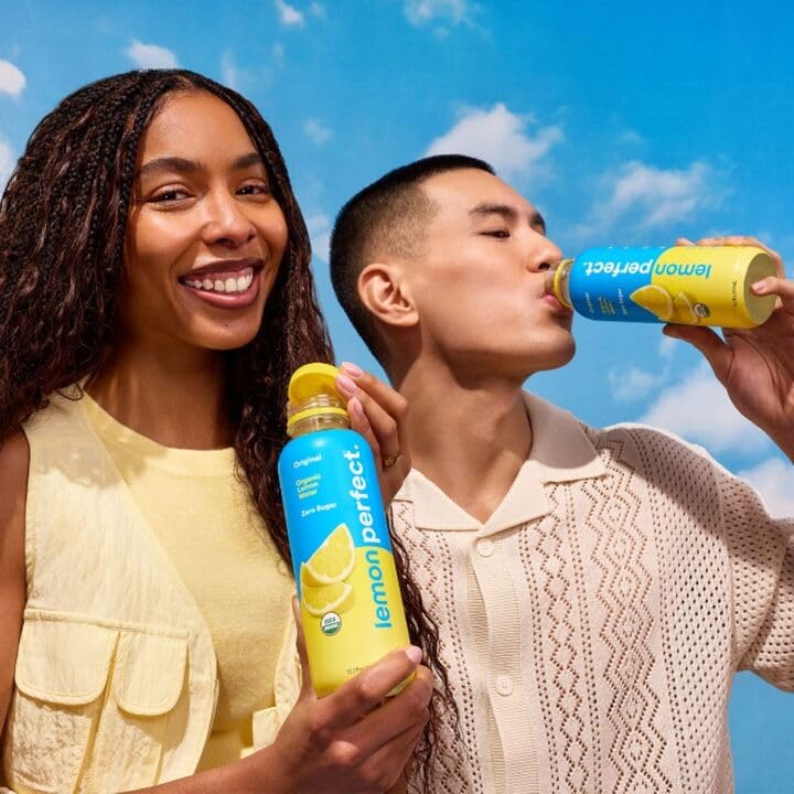 Lemon Perfect Original, Flavored Lemon Water, Organic, Zero Sugar, Healthy Hydration Drinks, 15.2 fl oz Bottles (12-Pack)