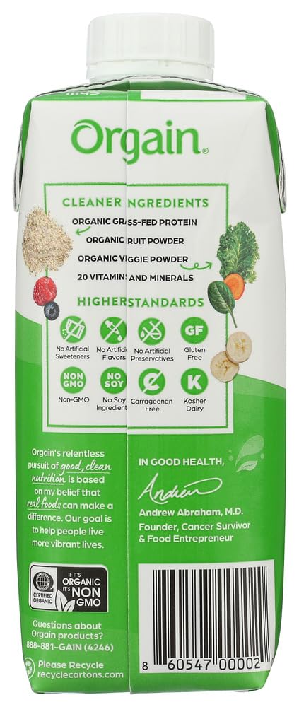 Orgain, Nutri Shake Sweet Vanilla Bean Organic, 11 Fl Oz
