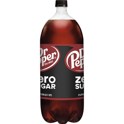 Dr Pepper Zero Sugar Soda, 2 L bottle