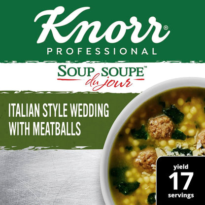 Knorr Professional Soup du Jour Italian Style Wedding with Meatballs Soup Mix No added MSG, 0g Trans Fat per Serving, Just Add Water, 18.2 oz (Pack of 4)