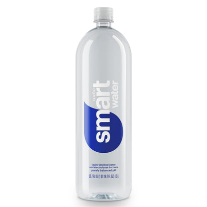 smartwater vapor distilled premium water bottle, 1.5 Liter Bottle