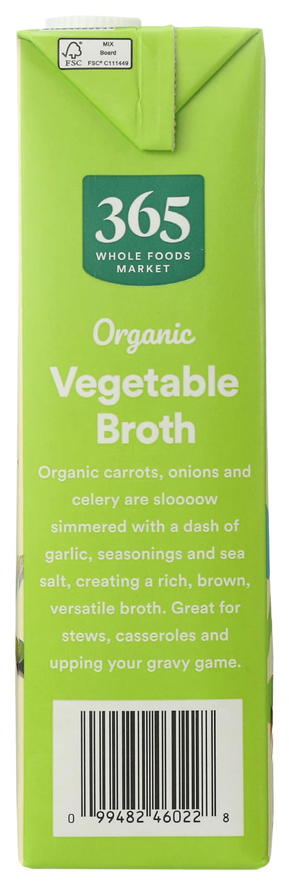 365 by Whole Foods Market, Organic Vegetable Broth, 32 Fl Oz