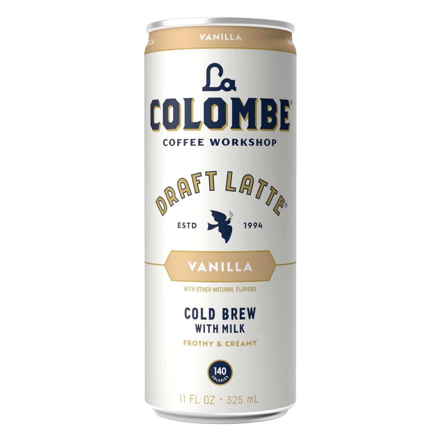 La Colombe Coffee, Vanilla Draft Latte, 11 fl oz Cans (Pack of 12), Coffeehouse Quality Cold Brew, Specialty Grade Coffee Beans, Ready-to-Drink On-the-Go