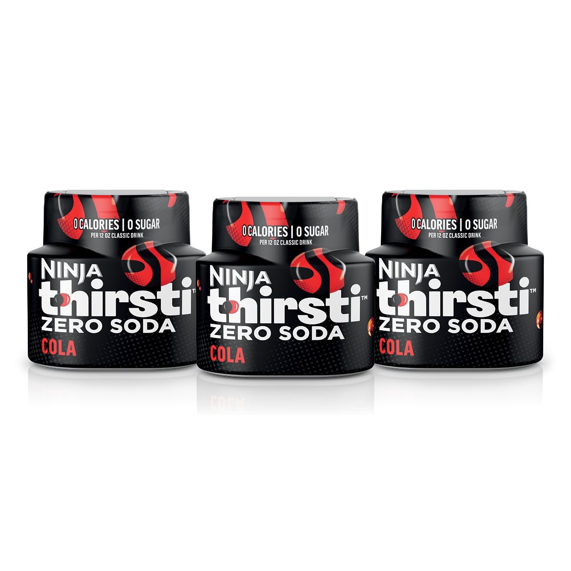 Ninja Thirsti Flavored Water Drops, ZERO SODA Cola, Classic Soda Flavors, Sparkling or Still, Zero Calories, Zero Sugar, Makes 17, 12oz drinks, 3 Pack, WCFCOLAAM