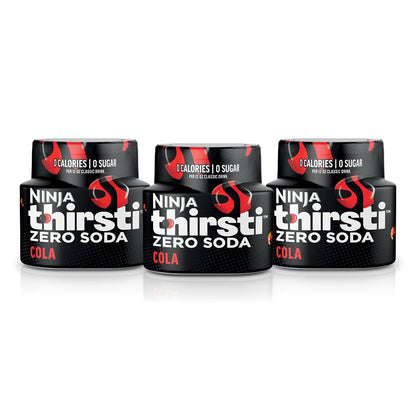 Ninja Thirsti Flavored Water Drops, ZERO SODA Cola, Classic Soda Flavors, Sparkling or Still, Zero Calories, Zero Sugar, Makes 17, 12oz drinks, 3 Pack, WCFCOLAAM