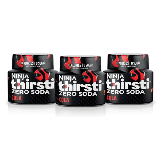 Ninja Thirsti Flavored Water Drops, ZERO SODA Cola, Classic Soda Flavors, Sparkling or Still, Zero Calories, Zero Sugar, Makes 17, 12oz drinks, 3 Pack, WCFCOLAAM