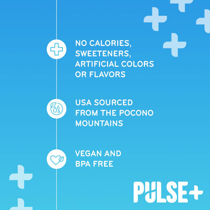 Pulse+ Alkaline Water - Naturally Filtered Spring Water in 1 Liter PET Plastic Bottles, Recyclable and BPA-Free - Case of 24