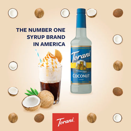 Torani Sugar Free Coconut Flavored Drink Syrup, 25.4 fl oz (Pack of 4)