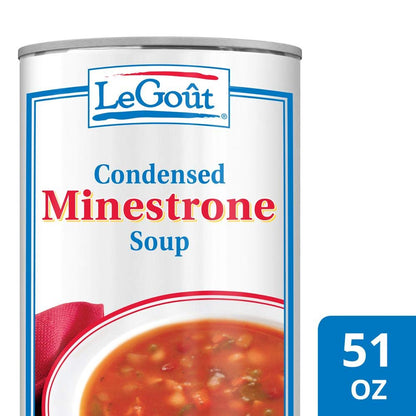 LeGout Minestrone Condensed Canned Soup, 0g Trans Fat, 51 oz, Pack of 12