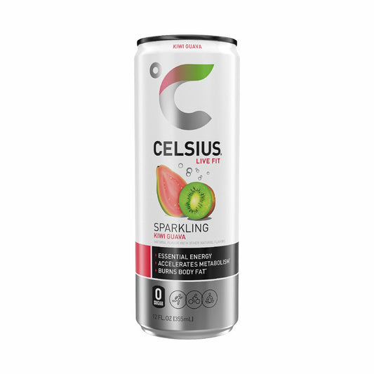 CELSIUS Sparkling Kiwi Guava, Functional Essential Energy Drink, 12 Fl Oz