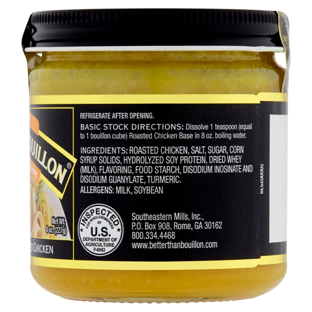 Better Than Bouillon Premium Roasted Chicken Base, Made with Seasoned Roasted Chicken, 38 Servings, Blendable Base for Added Flavor 8.00 Ounce (Pack of 2)